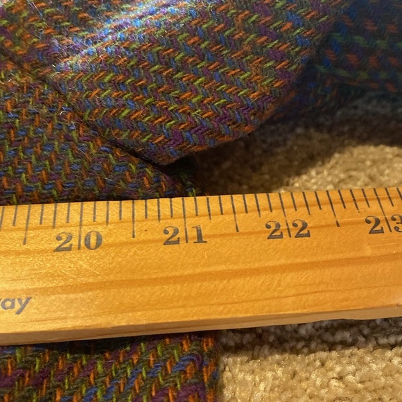 Vintage RARE Find Giorgio Sant’Angelo Tweed Plaid Pure Wool Blazer 12 *Flaw - Picture 9 of 15